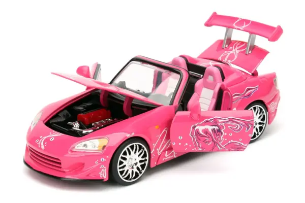 Suki's 2001 Honda S2000 Convertible Pink with Graphics "Fast & Furious" Movie 1/24 Diecast Model Car by Jada #2