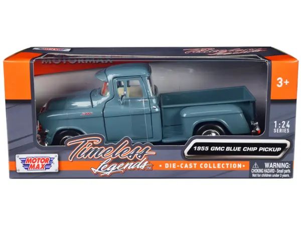 1955 GMC Blue Chip Pickup Truck Light Blue "Timeless Legends" Series 1/24 Diecast Model Car by Motormax #1