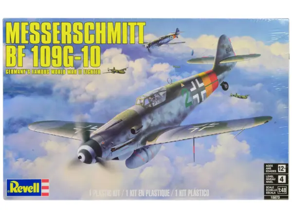 Level 4 Model Kit Messerschmitt Bf 109G-10 Fighter Aircraft "Germany's Famous World War II Fighter" 1/48 Scale Model by Revell #1