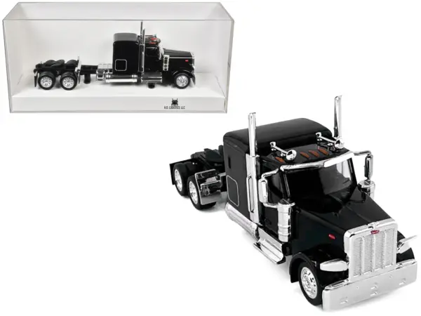 Peterbilt 589 Truck with 72 Inch Sleeper Black 1/87 (HO) Plastic Model Car by HO Logistics #1