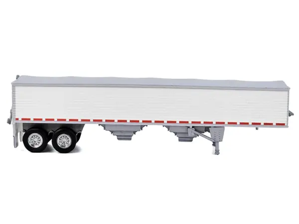 Covered Grain Trailer White with Silver Tarp 1/87 (HO) Plastic Model Car by HO Logistics #2