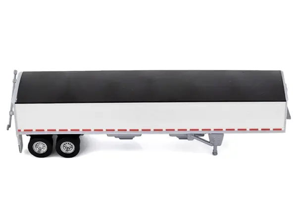 Covered Grain Trailer White with Black Tarp 1/87 (HO) Plastic Model Car by HO Logistics #2
