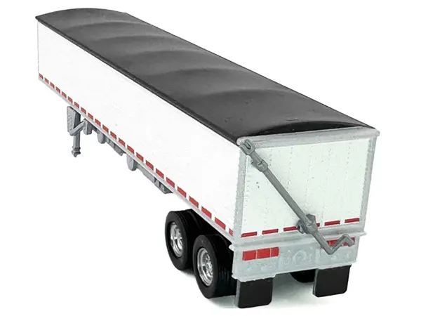 Covered Grain Trailer White with Black Tarp 1/87 (HO) Plastic Model Car by HO Logistics #3