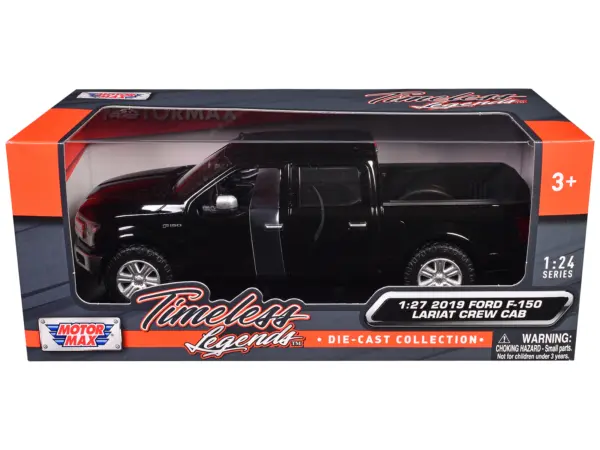 2019 Ford F-150 Lariat Crew Cab Pickup Truck Black 1/27 Diecast Model Car by Motormax #3