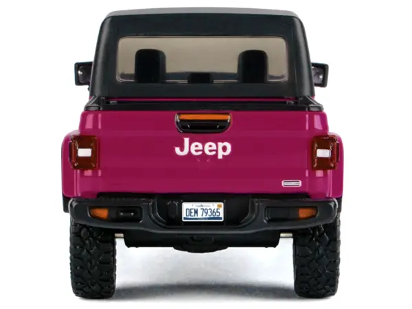 2021 Jeep Gladiator Overland Pickup Truck Purple with Matt Black Top 1/24 Diecast Model Car by Motormax #4
