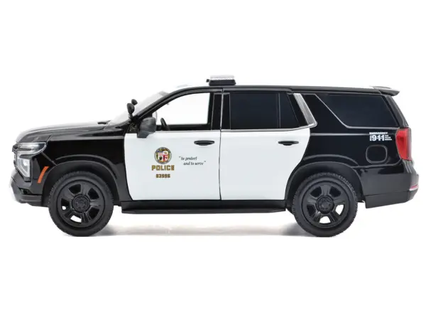 2025 Chevrolet Tahoe Police Pursuit Vehicle "Los Angeles Police Department (LAPD)" Black and White "Law Enforcement and Public Service" Series 1/24 Diecast Model Car by Motormax #2