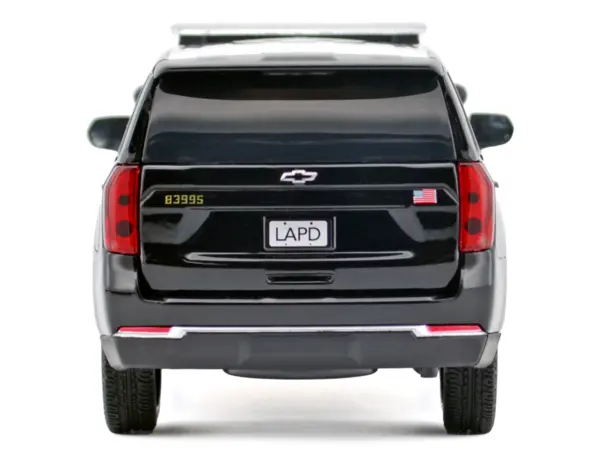 2025 Chevrolet Tahoe Police Pursuit Vehicle "Los Angeles Police Department (LAPD)" Black and White "Law Enforcement and Public Service" Series 1/24 Diecast Model Car by Motormax #4