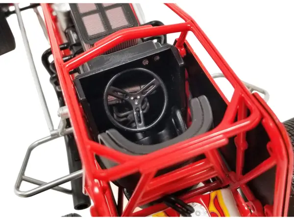 Winged Sprint Car #104+ Jeff Swindell "Octane Boost" Red with Graphics "National Sprint Car Hall of Fame" 1/18 Diecast Model Car by ACME #3