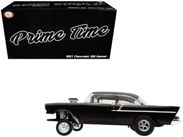 1957 Chevrolet 150 Gasser "Prime Time" Black Limited Edition to 204 pieces Worldwide 1/18 Diecast Model Car by ACME #1