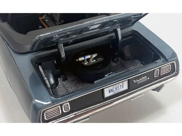 1971 Plymouth HEMI Cuda Convertible Winchester Gray with Black Soft Top Limited Edition to 354 pieces Worldwide 1/18 Diecast Model Car by ACME #4