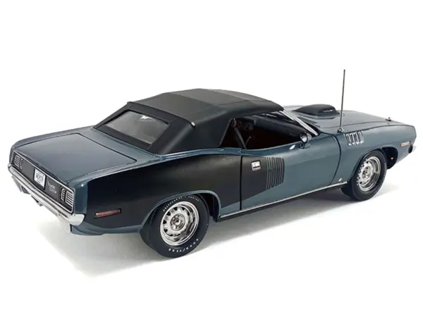1971 Plymouth HEMI Cuda Convertible Winchester Gray with Black Soft Top Limited Edition to 354 pieces Worldwide 1/18 Diecast Model Car by ACME #5