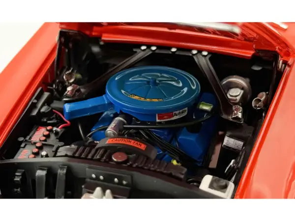 1969 Ford Mustang Limited Edition 600 Flower Power Red Limited Edition to 300 pieces Worldwide 1/18 Diecast Model Car by ACME #2