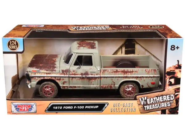 1972 Ford F-100 Pickup Truck Beige (Rusted) "Weathered Treasures" Series 1/24 Diecast Model Car by Motormax #1