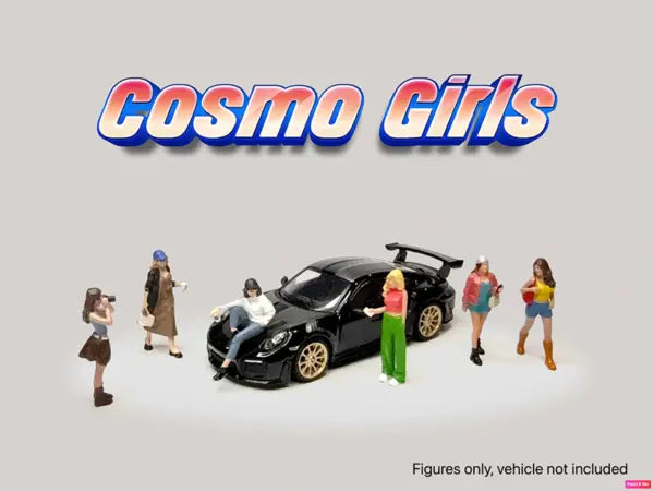 "Cosmo Girls" 6 piece Diecast Figure Set (6 Figures) Limited Edition for 1/64 Scale Models by American Diorama #3