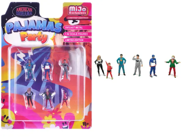 "Pajamas Party" 6 piece Diecast Figure Set (6 Figures) Limited Edition for 1/64 Scale Models by American Diorama #1