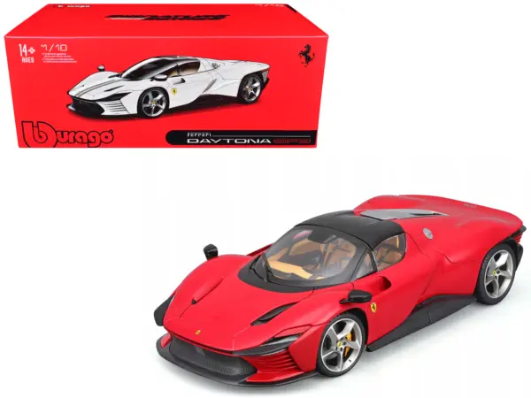 Ferrari Daytona SP3 Red with Black Top "Signature Series" 1/18 Diecast Model Car by Bburago #1