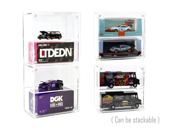 Showcase 2 Cars Desk Top Display Case with Cover "Mijo Exclusives" for 1/64 Scale Models #2