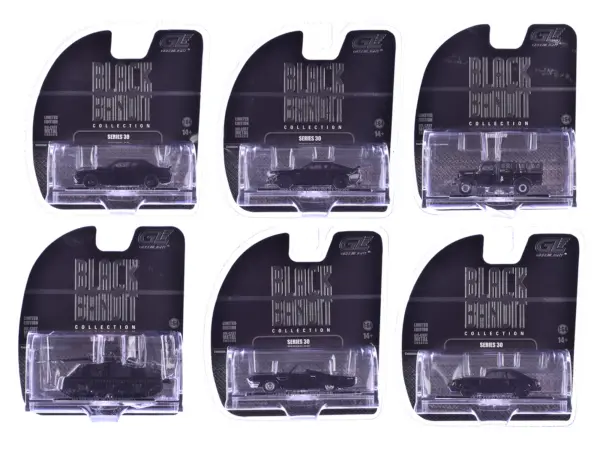 "Black Bandit" 6 piece Set Series 30 1/64 Diecast Model Cars by Greenlight #1