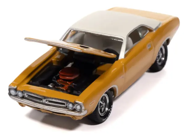 1971 Dodge Challenger R/T Butterscotch with White Top and Interior "Classic Gold Collection" 1/64 Diecast Model Car by Johnny Lightning #3