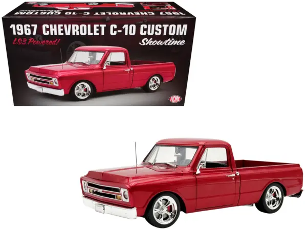 1967 Chevrolet C-10 Custom Pickup Truck "Showtime" Deep Candy Red Metallic Limited Edition to 612 pieces Worldwide 1/18 Diecast Model Car by ACME #1