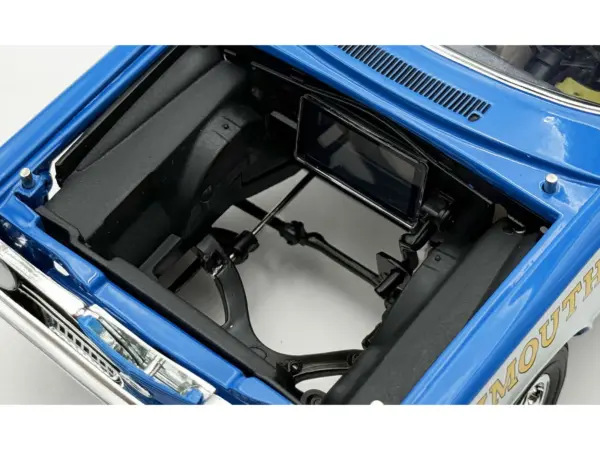 1966 Plymouth Barracuda "Hemi Hustler" Blue with White Stripes Limited Edition to 374 pieces Worldwide 1/18 Diecast Model Car by ACME #2