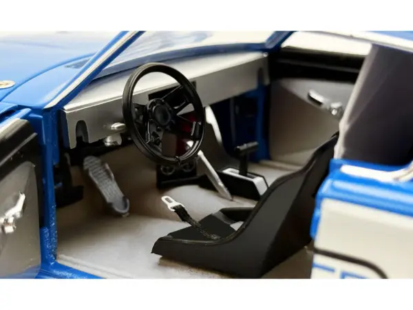 1966 Plymouth Barracuda "Hemi Hustler" Blue with White Stripes Limited Edition to 374 pieces Worldwide 1/18 Diecast Model Car by ACME #3