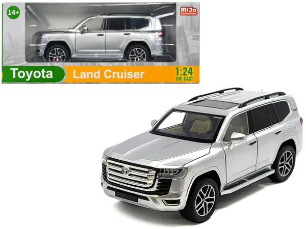 Toyota Land Cruiser Silver Metallic with Sun Roof 1/24 Diecast Model Car #1