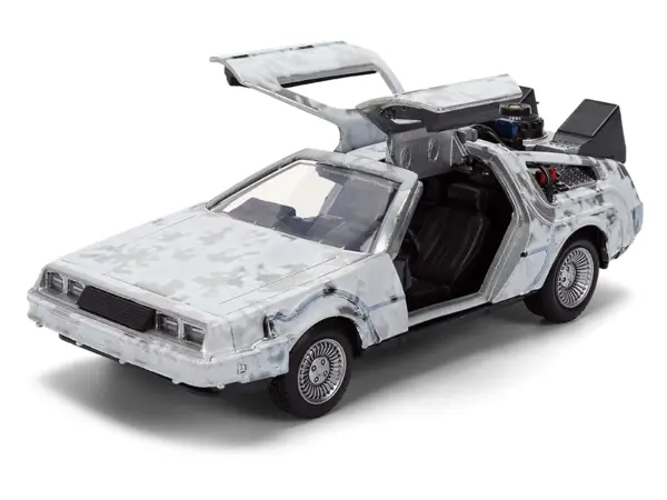 DMC DeLorean Time Machine Brushed Metal (Frost Version) "Back to the Future" (1985) Movie "40th Anniversary" Special Packaging "Hollywood Rides" Series 1/32 Diecast Model Car by Jada #2