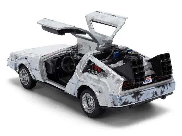 DMC DeLorean Time Machine Brushed Metal (Frost Version) "Back to the Future" (1985) Movie "40th Anniversary" Special Packaging "Hollywood Rides" Series 1/32 Diecast Model Car by Jada #3