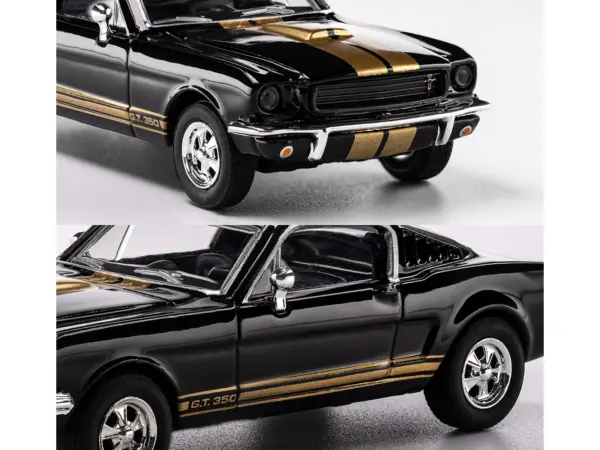 1965 Shelby GT350 Black with Gold Stripes "Collection" Series 1/64 Diecast Model Car by Majorette #2