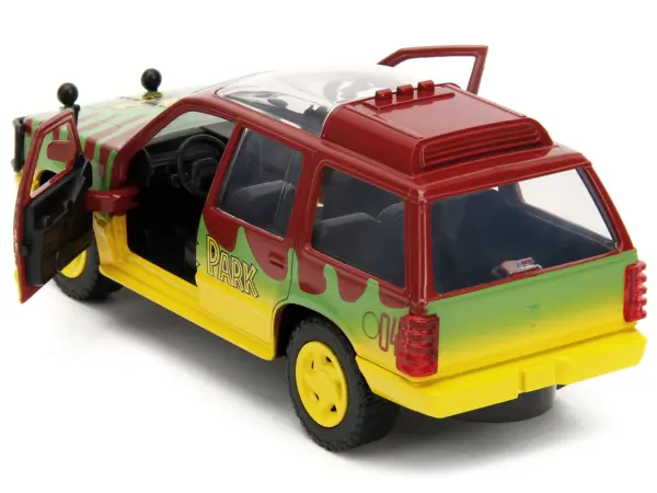 Ford Explorer Red and Yellow with Green Graphics "Jurassic Park" (1993) Movie 30th Anniversary "Hollywood Rides" Series 1/32 Diecast Model Car by Jada #4