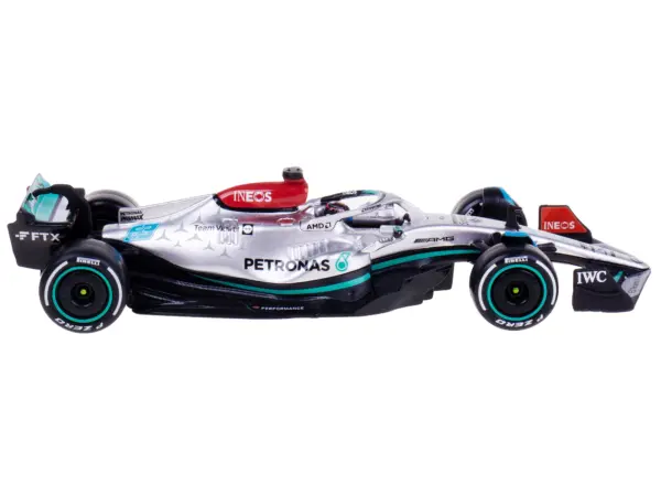 Mercedes-AMG F1 W13 E Performance #63 George Russell "F1 Formula One World Championship" (2022) with Display Case 1/43 Diecast Model Car by Bburago #2