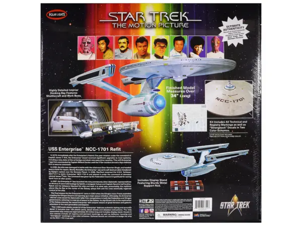 Skill 2 Model Kit U.S.S. Enterprise NCC-1701 Refit Spaceship "Star Trek: The Motion Picture" (1979) Movie 1/350 Scale Model by Polar Lights #4
