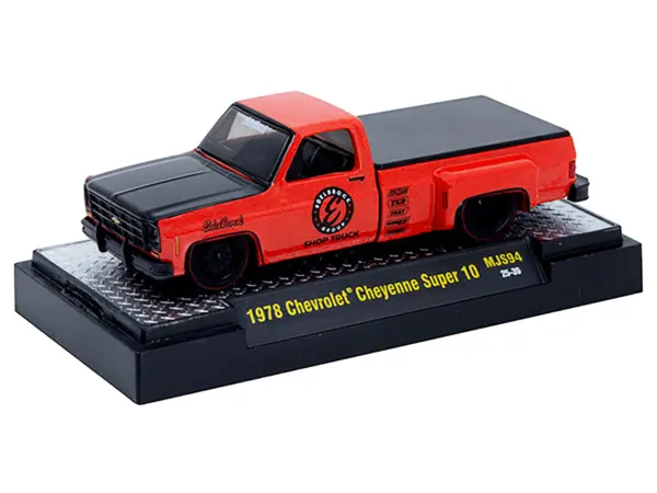 1978 Chevrolet Cheyenne Super 10 Pickup Truck "Edelbrock" Red with Black Hood Limited Edition to 9900 pieces Worldwide 1/64 Diecast Model Car by M2 Machines #2