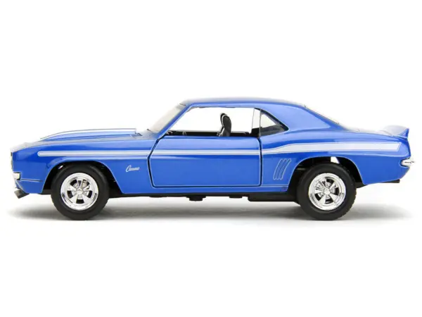 1969 Chevrolet Camaro Blue Metallic with White Stripes "2 Fast 2 Furious" (2003) Movie "Fast & Furious" Series 1/32 Diecast Model Car by Jada #3