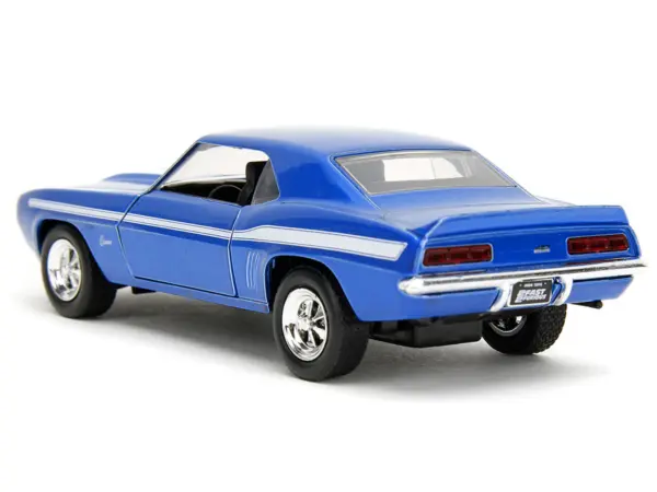 1969 Chevrolet Camaro Blue Metallic with White Stripes "2 Fast 2 Furious" (2003) Movie "Fast & Furious" Series 1/32 Diecast Model Car by Jada #5