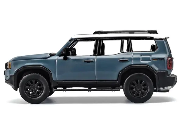 Toyota Land Cruiser 250 Blue with White Top 1/64 Diecast Model Car by Trends Hobby #3