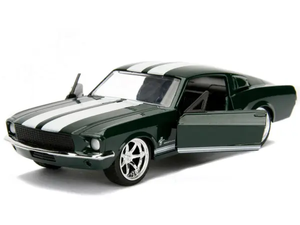 Sean's Ford Mustang Dark Green with White Stripes "Fast & Furious" Movie 1/32 Diecast Model Car by Jada #2