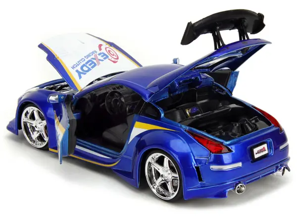 2003 Nissan 350Z "Exedy Racing Clutch" Candy Blue and White "JDM Tuners" Series 1/24 Diecast Model Car by Jada #5