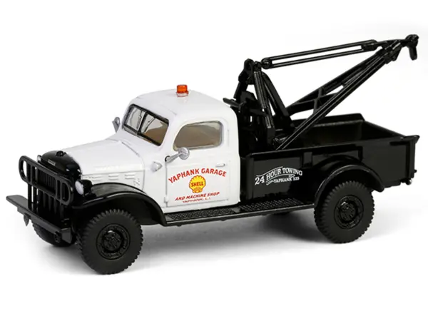 1945 Dodge Power Wagon Wrecker Tow Truck "Shell Oil" White and Black "Running on Empty" Series 17 1/64 Diecast Model Car by Greenlight #2