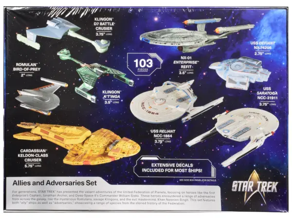 Skill 2 Model Kit Allies and Adversaries Space Ship Set "Star Trek" Franchise 1/2500 Scale Model by AMT #4
