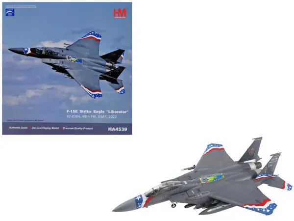 McDonnell Douglas F-15E Strike Eagle Fighter Aircraft "Liberator 48th Fighter Wing" (2022) United States Air Force "Air Power Series" 1/72 Diecast Model by Hobby Master #1