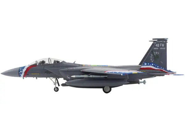 McDonnell Douglas F-15E Strike Eagle Fighter Aircraft "Liberator 48th Fighter Wing" (2022) United States Air Force "Air Power Series" 1/72 Diecast Model by Hobby Master #2