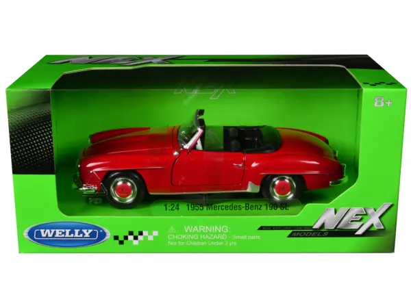 1955 Mercedes-Benz 190 SL Red "NEX Models" Series 1/24 Diecast Model Car by Welly #3