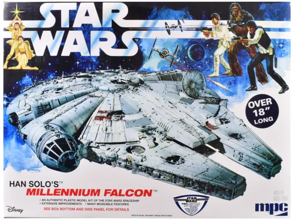 Skill 3 Model Kit Han Solo's Millennium Falcon "Star Wars: A New Hope" (1977) Movie 1/72 Scale Model by MPC #1