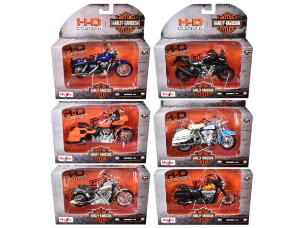 Harley-Davidson Motorcycles 6 piece Set Series 44 1/18 Diecast Models by Maisto #1