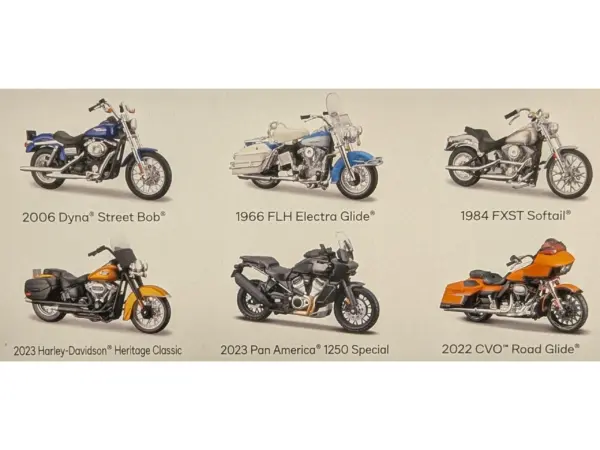 Harley-Davidson Motorcycles 6 piece Set Series 44 1/18 Diecast Models by Maisto #2