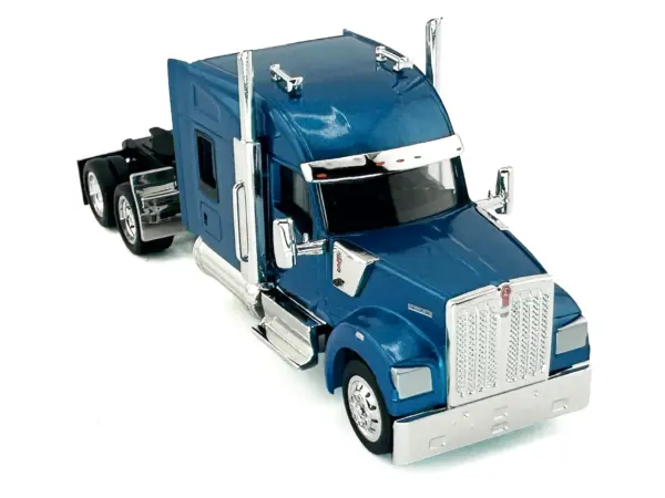 Kenworth W990 with Stand Up Sleeper Cab Blue Metallic 1/87 (HO) Plastic Model Car by HO Logistics #3