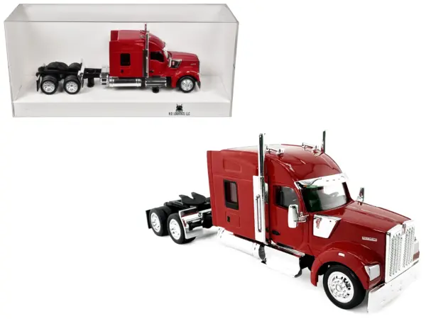 Kenworth W990 with Stand Up Sleeper Cab Red 1/87 (HO) Plastic Model Car by HO Logistics #1