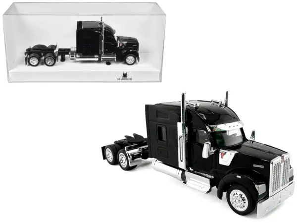 Kenworth W990 with Stand Up Sleeper Cab Black 1/87 (HO) Plastic Model Car by HO Logistics #1